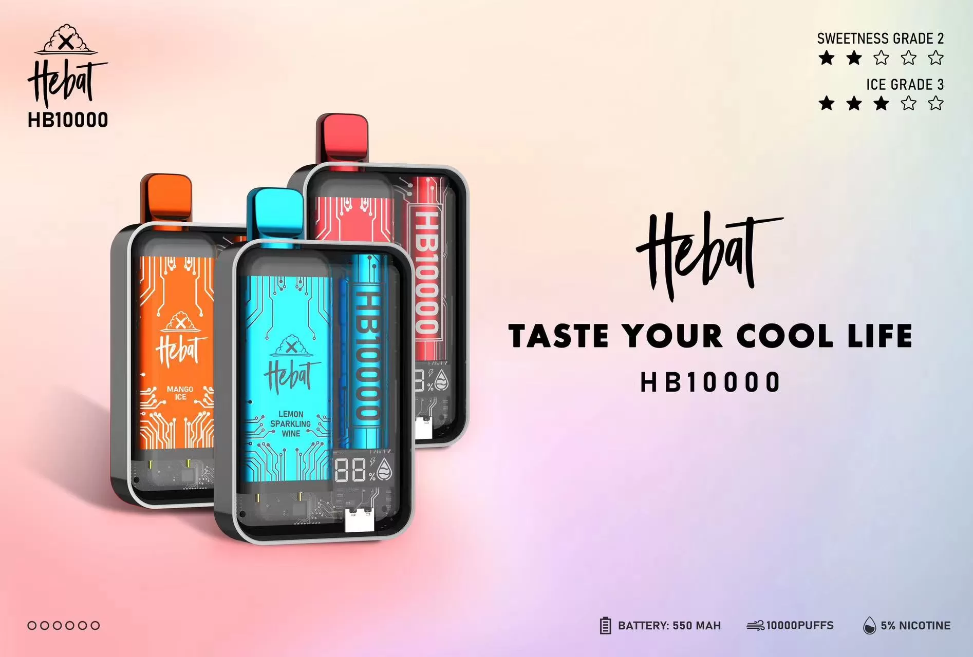 HEBAT 喜貝10000口大容量電子煙|一次性設計|濃郁順滑煙霧:圖片 8