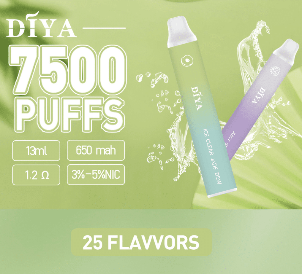 DIYA 7500口拋棄式電子煙|輕巧便攜|耐用穩定