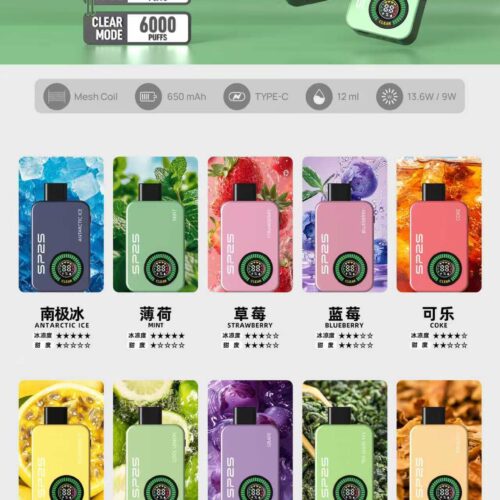 SP2S 12000口一次性電子煙|Type-C 可充電設計・超長續航體驗【買10送1 隨機贈送,數量有限送完即止】